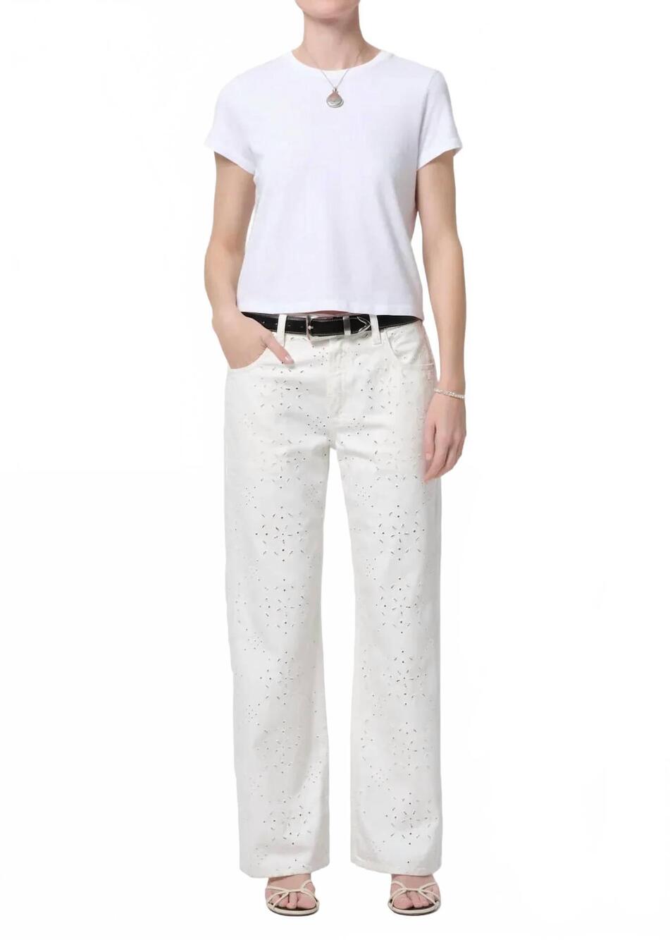 NEW CITIZENS OF HUMANITY lindz easy straight leg jeans in blanc